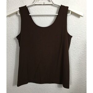 Chico's Tank Top Womens Medium Brown Sleeveless Nylon Blend Solid